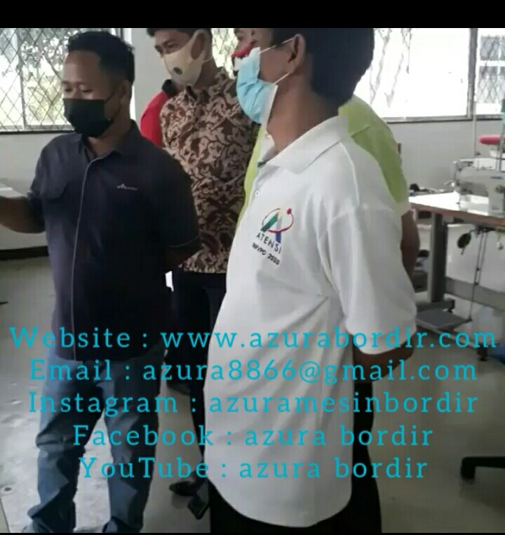 Training mesin dan test produksi Azura mesin bordir komputer